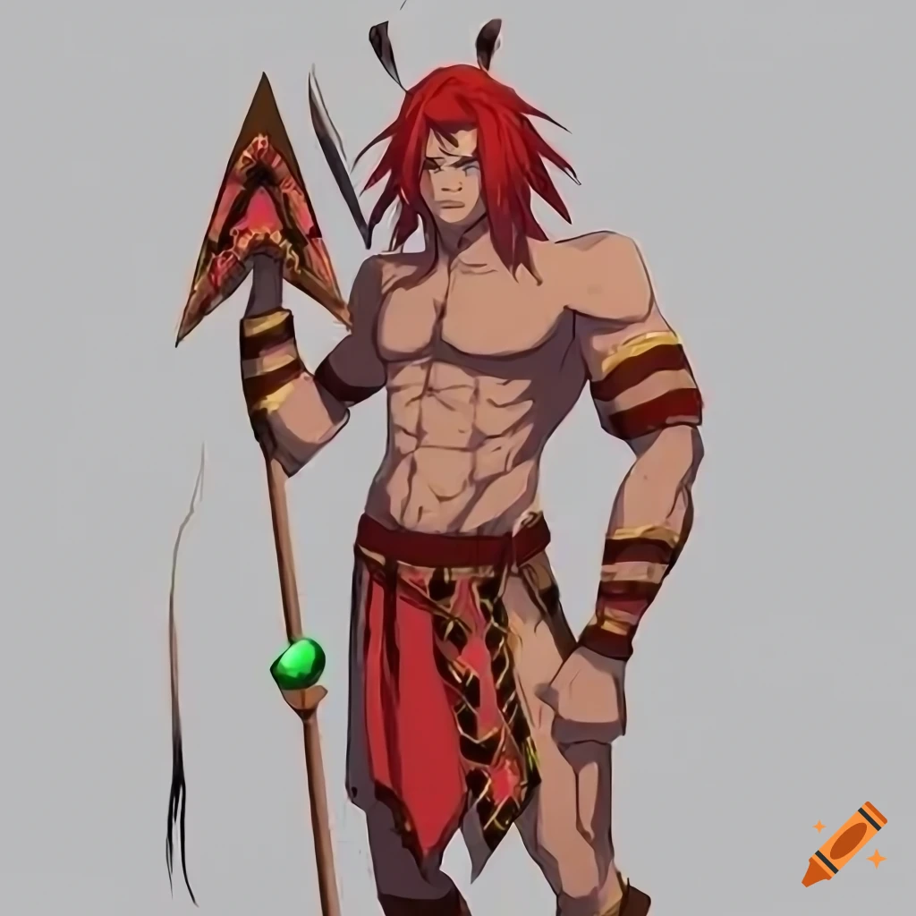 Premium Photo | Character Anime Concept Short Male With a Hooded Cloak and  Tribal Markings Tribal St Sheet Art