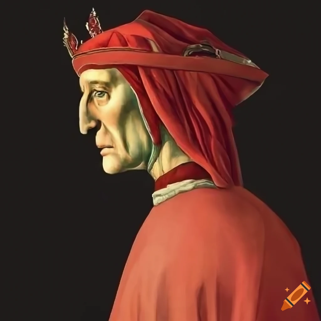 Dante Alighieri 3 d render medieval art