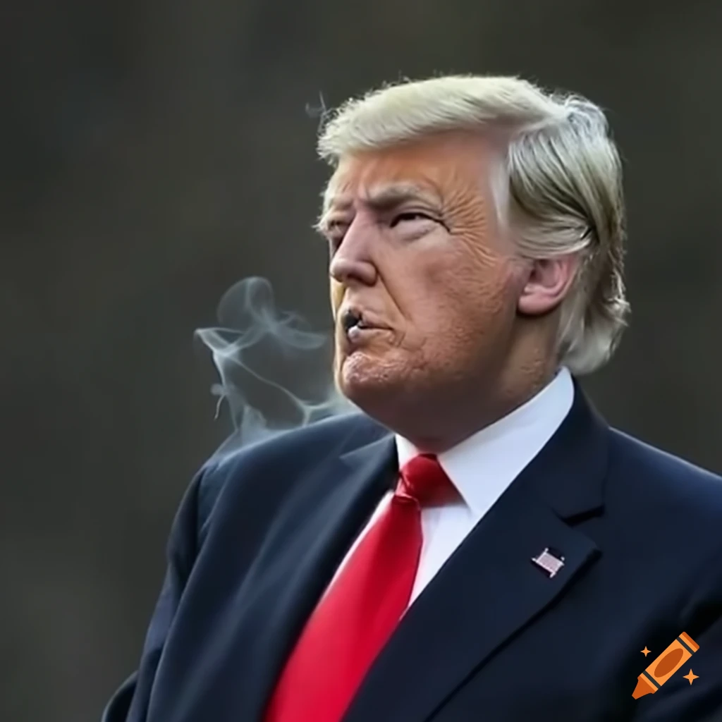 Donald Trump smokes cigarettes on Craiyon