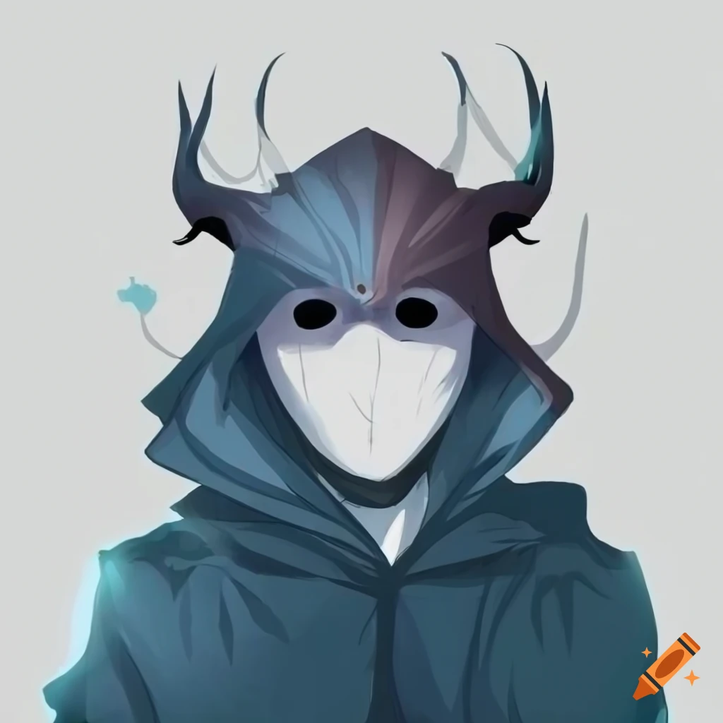 Anime-style illustration of a mysterious man in a bird mask on Craiyon