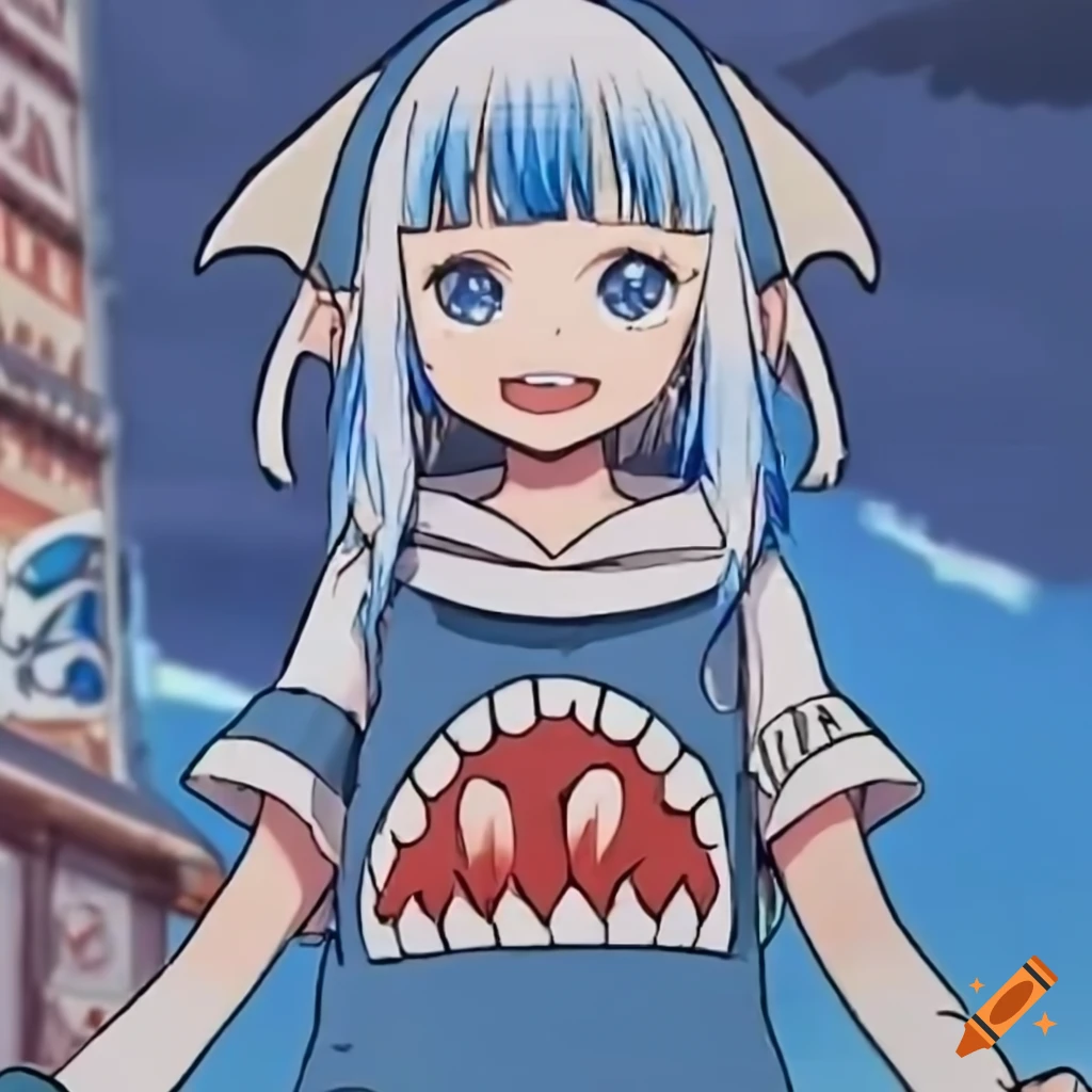 Gawr gura in one piece on Craiyon