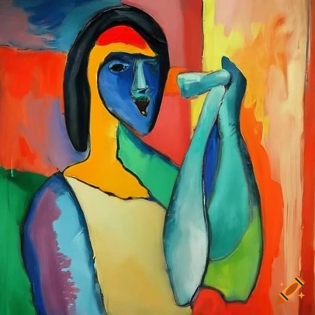 Abstract painting of bold and brash by august macke