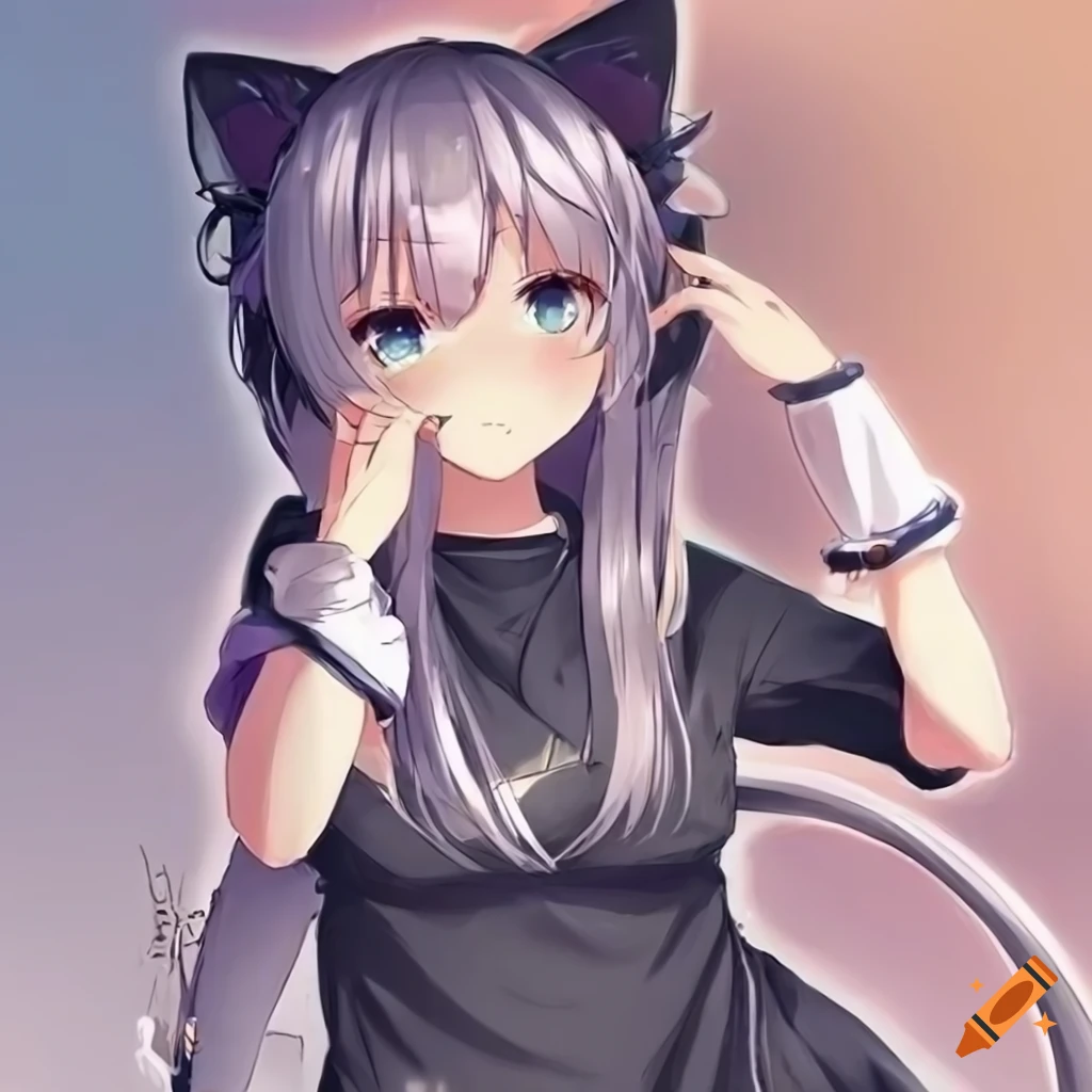 Anime cat girl character artwork on Craiyon
