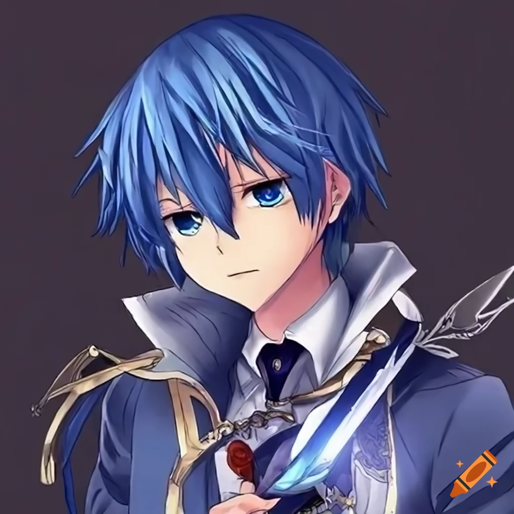 Blue hair anime characters boy