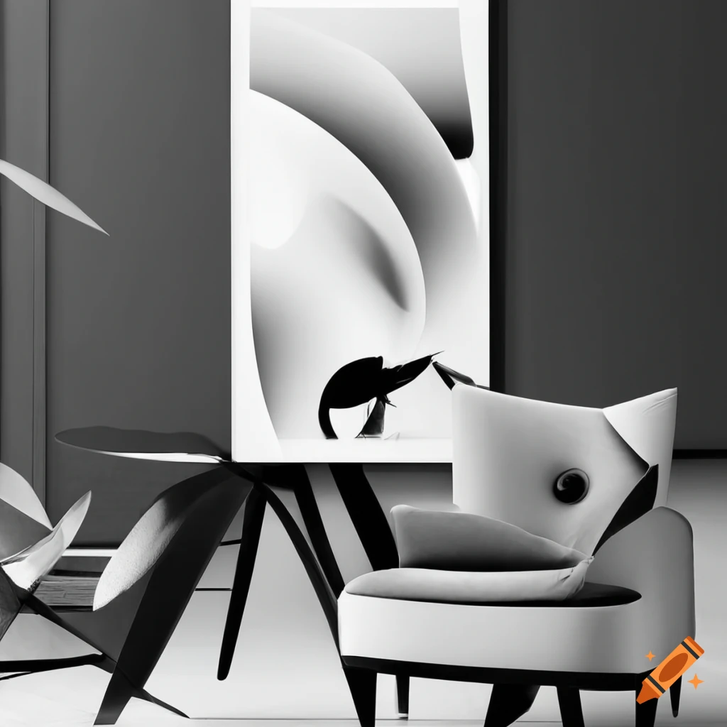 Black and white modern design on Craiyon