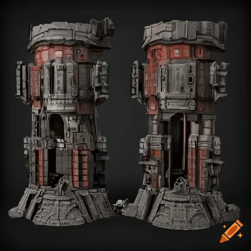 Sci-fi, grimdark, dystopian oil rig on Craiyon