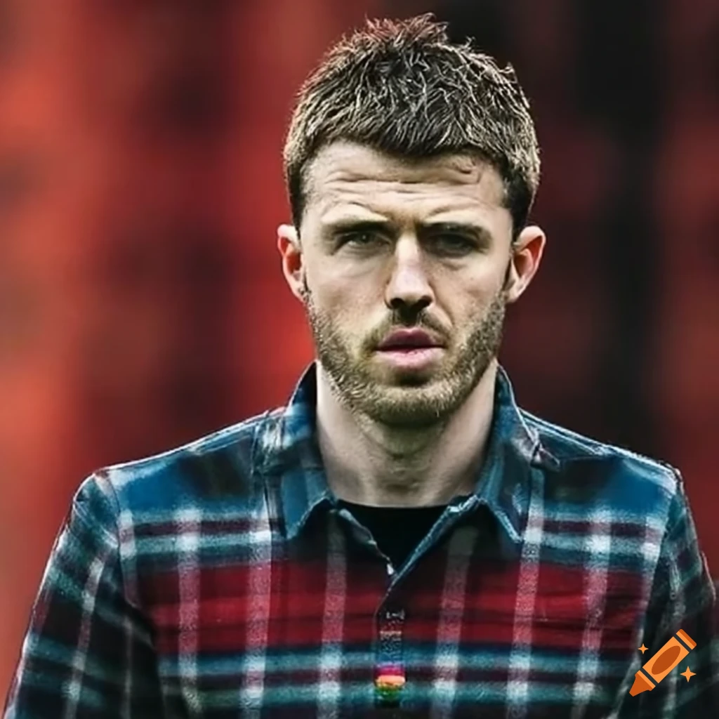 Michael carrick wearing a flannel shirt