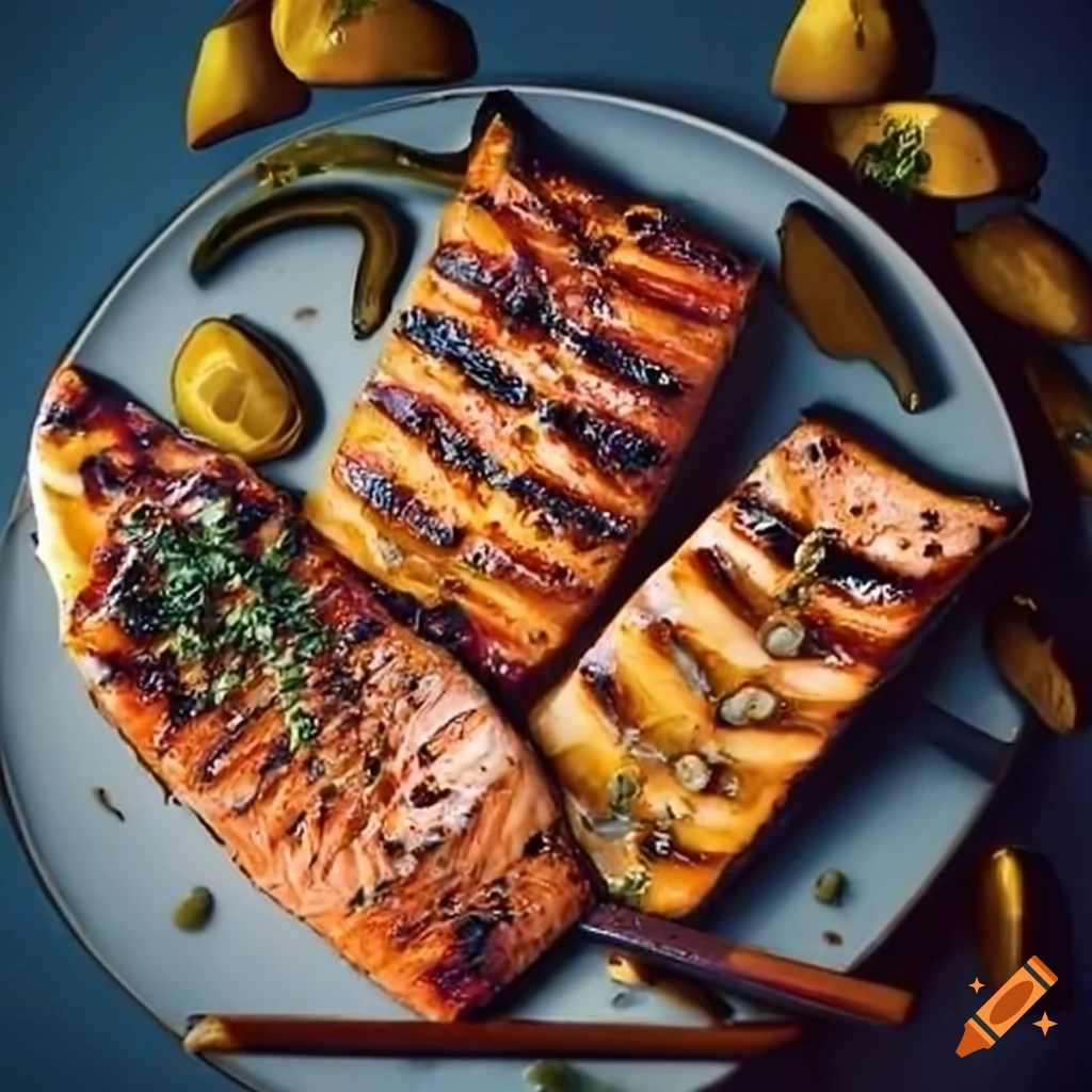 Grilled salmon with honey mustard glaze bbq