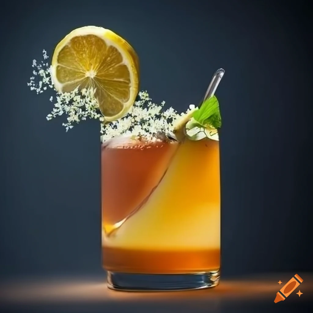 Whiskey harvest reverie cocktail made with pear lemon juice maple syrup and elderflower with a