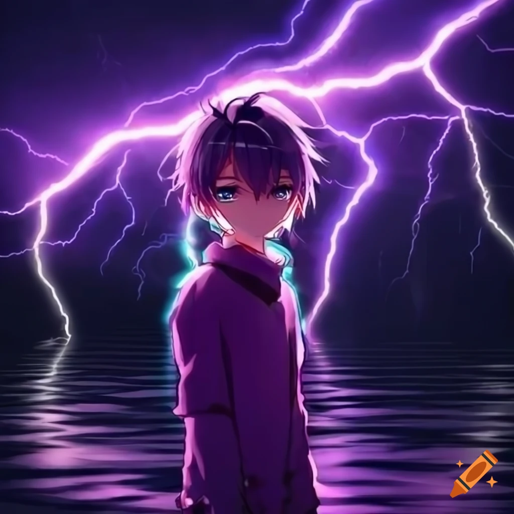 Live wallpaper Girl who can control lightning bolts / download to desktop