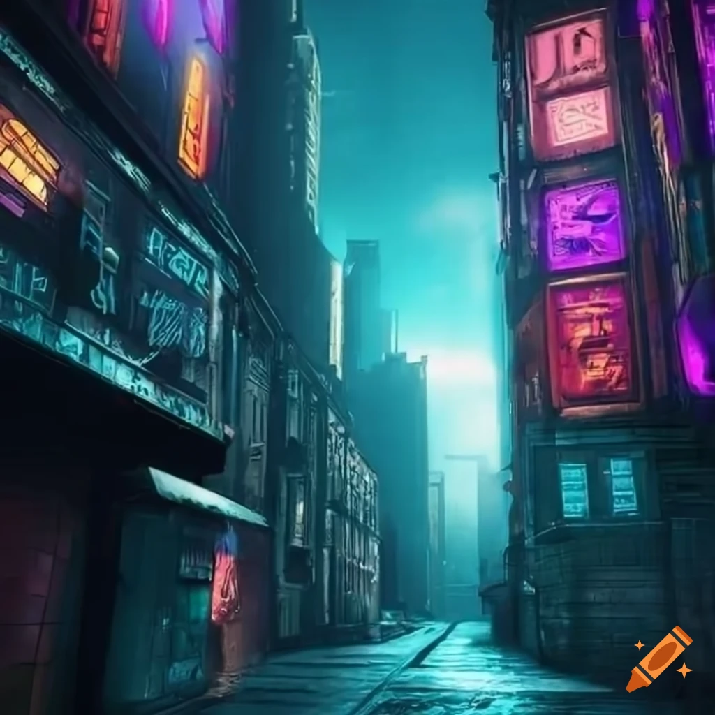 Hyper realistic cyberpunk esc london back alley on Craiyon