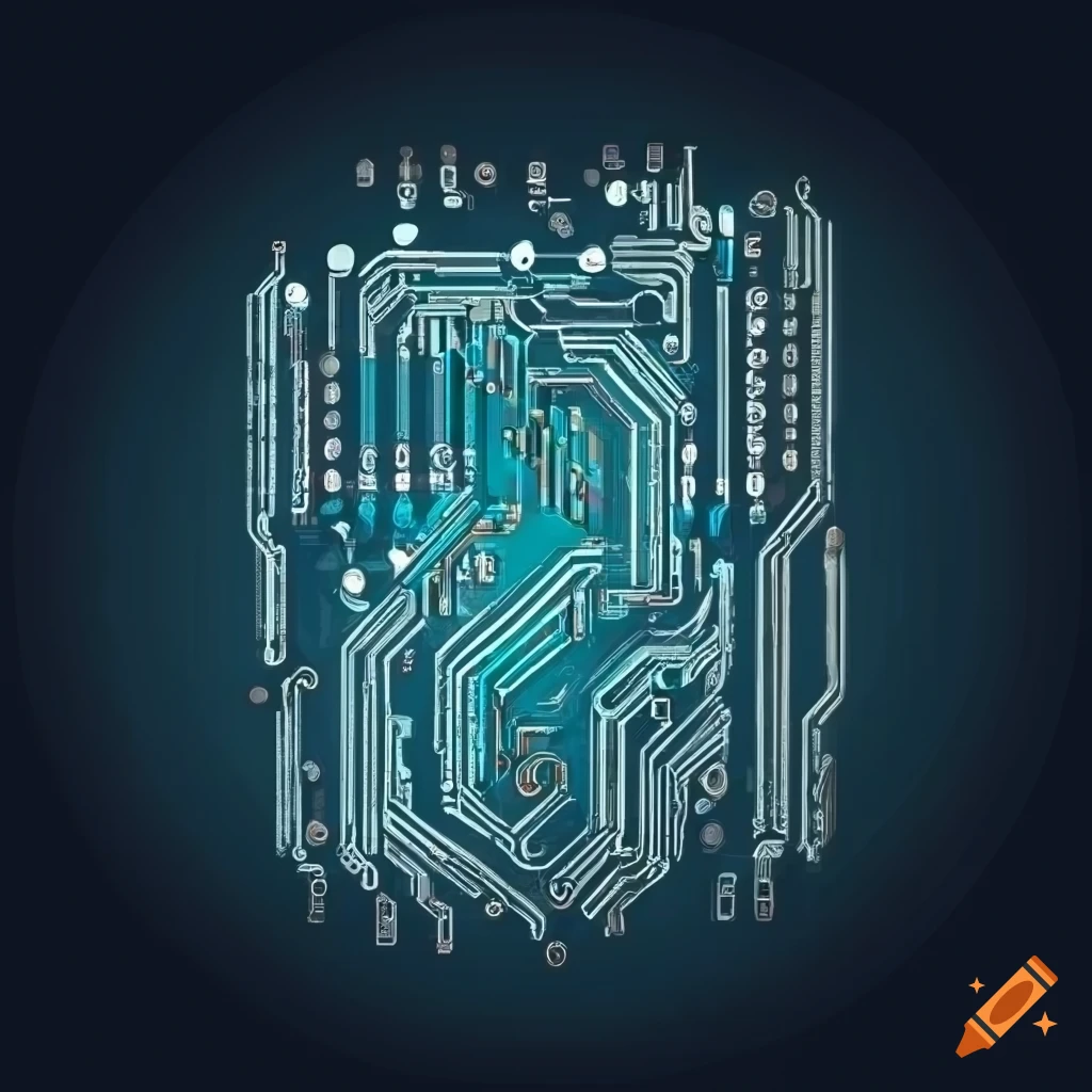 Detailed circuit board art vectoriel