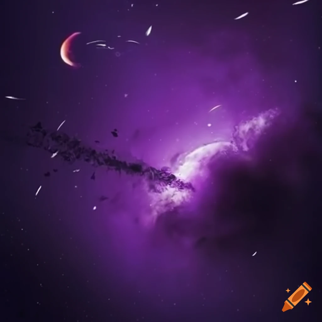 Purple dreamscape meteor shower