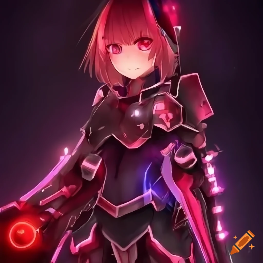 Glowing armor,gaming light effect,rainbow effect,technological singularity  girl,only the left girl's shoulder is red,illustration of beautiful girl  ,manga face,anime face,loli face,perfect pupil of the eyes ,animated  eyes,eyes like anime,beautiful full