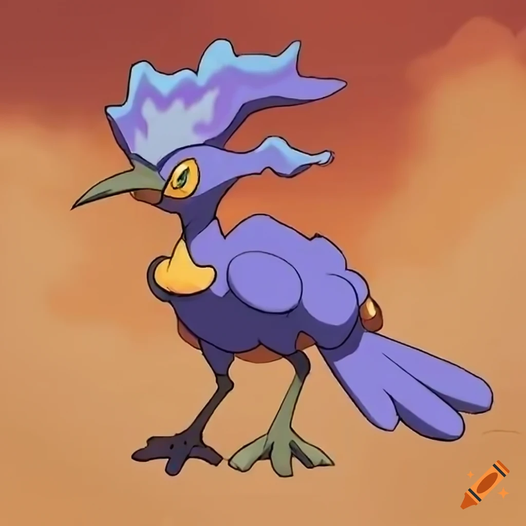 Groundtype firetype pokemon roadrunner with flame on his head and