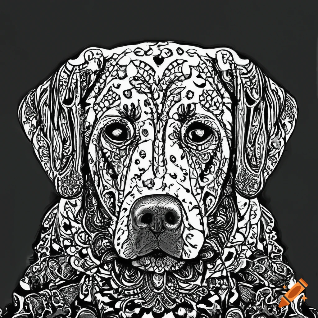 Coloring pages for adult, mandala, dog image (chesapeake bay retriever ...