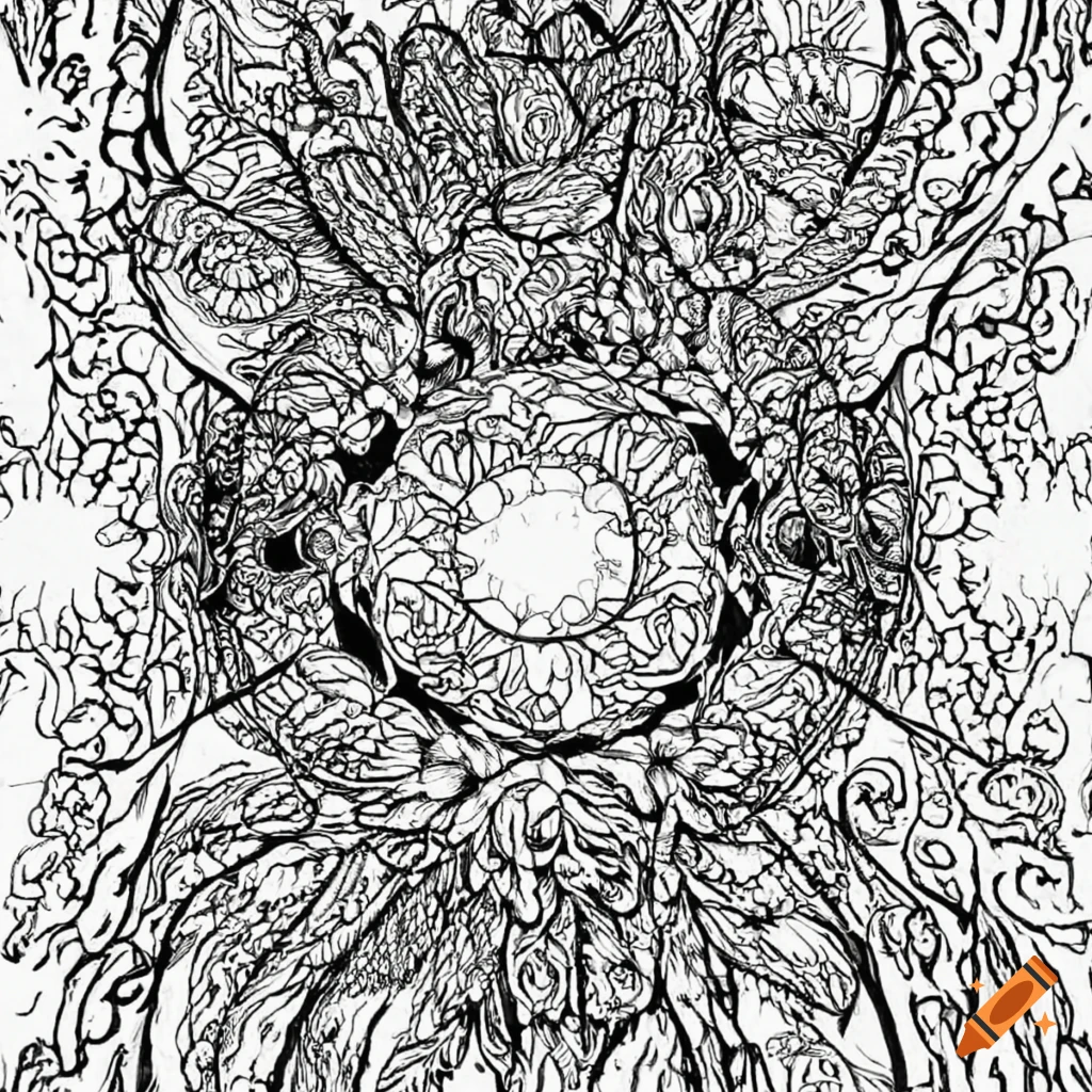 yin yang trippy coloring pages