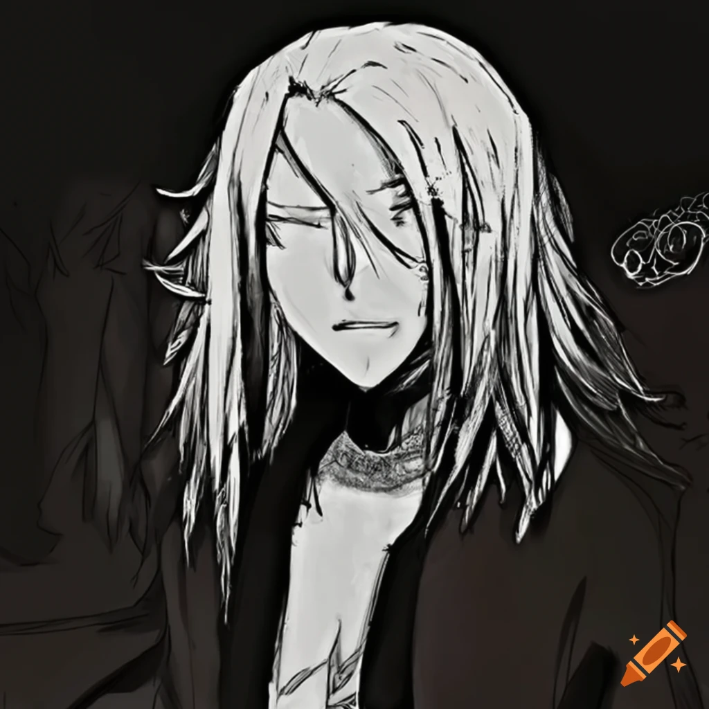 blonde long hair metalhead guy with corpse paint pfp edgy anime