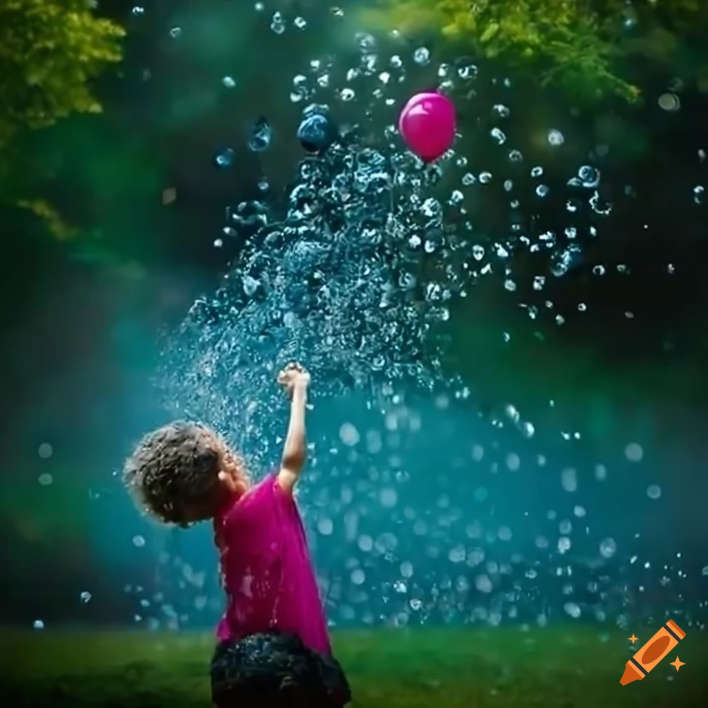Backyard water balloon fight on Craiyon
