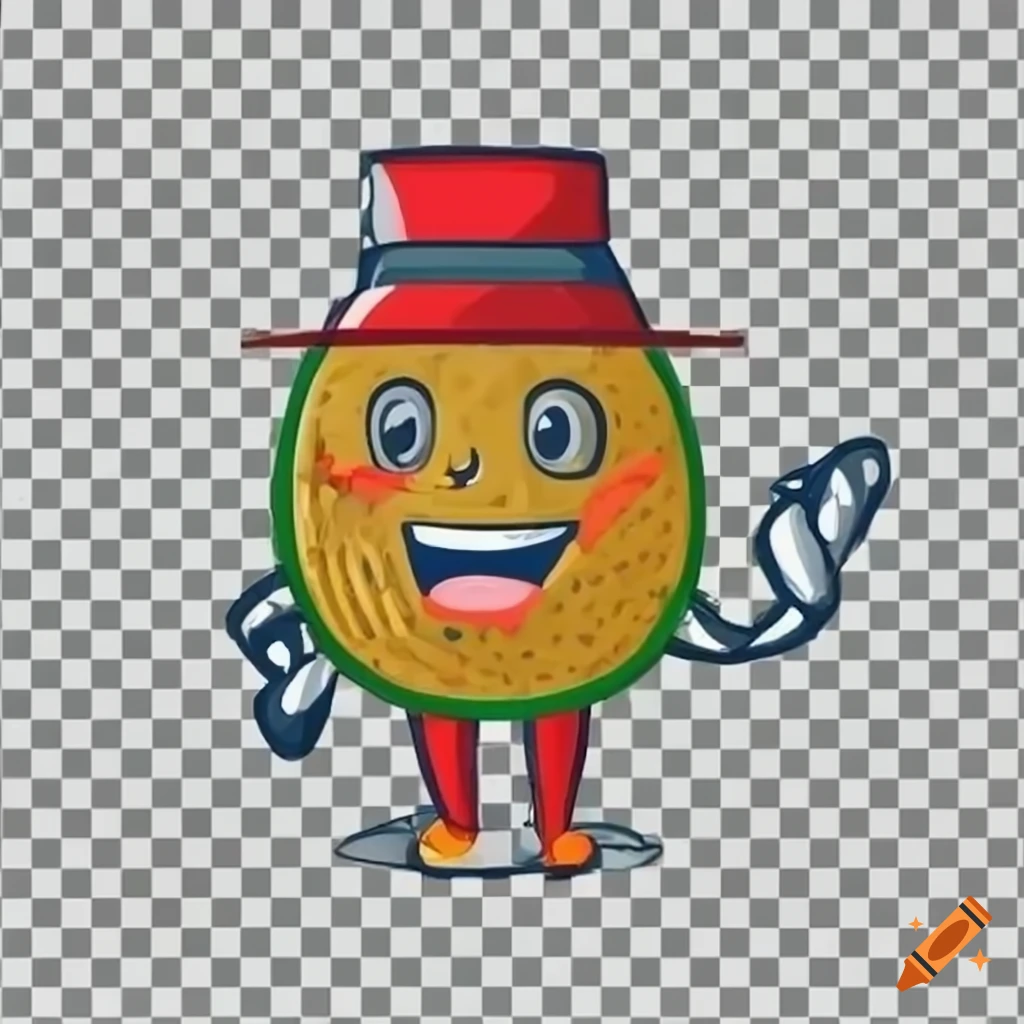 Background transparent falafel character hat cartoon
