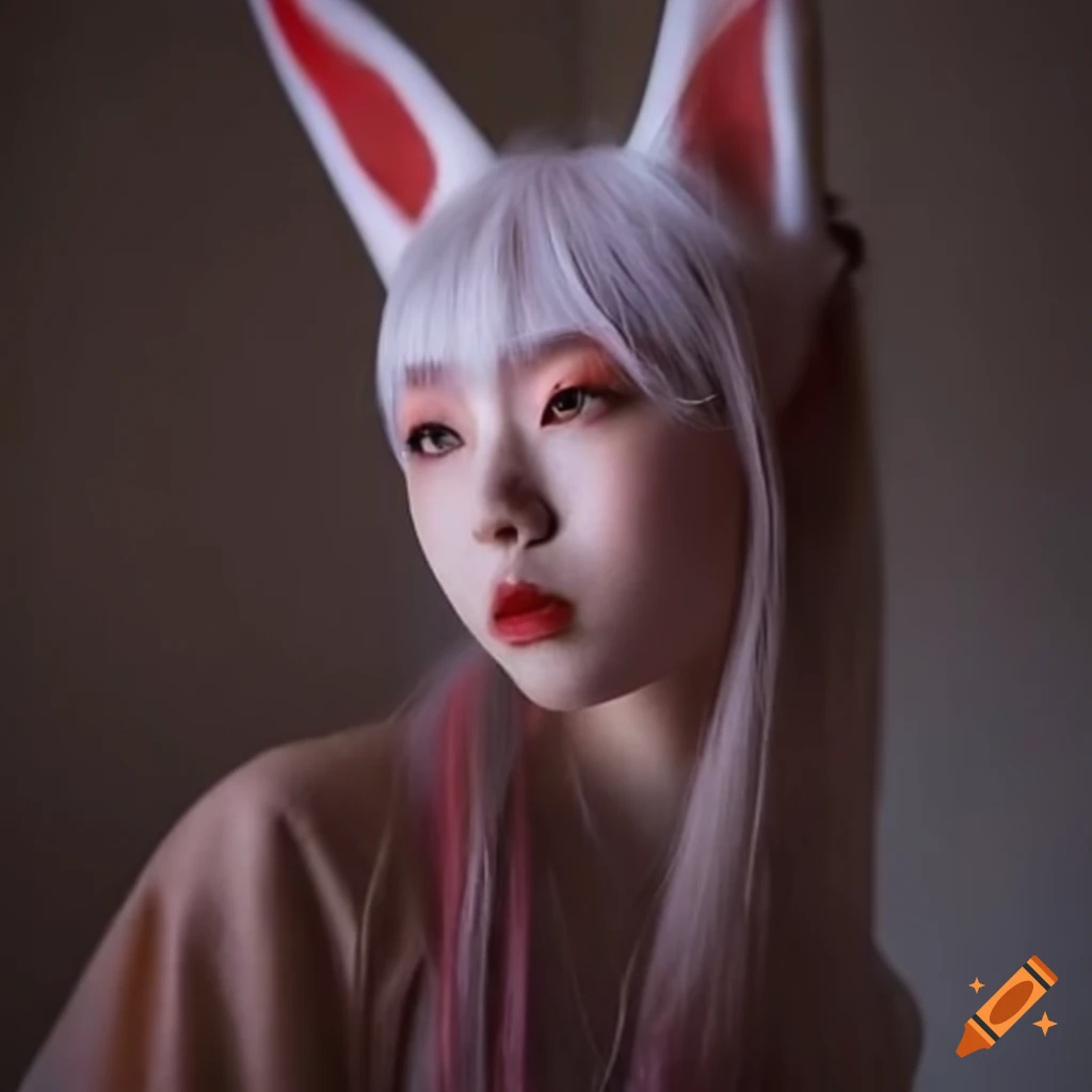 Pretty kitsune girl on Craiyon