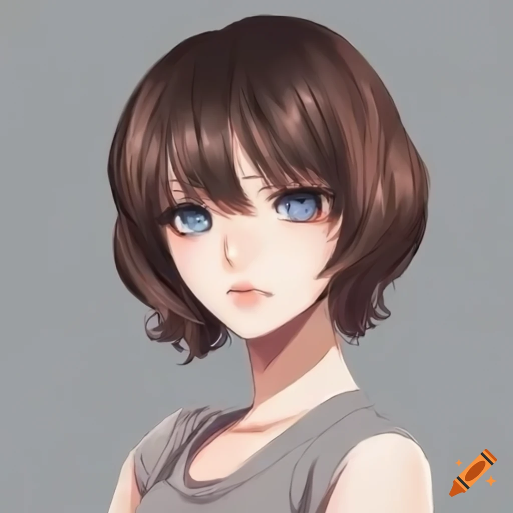 Anime girl with short messy hair