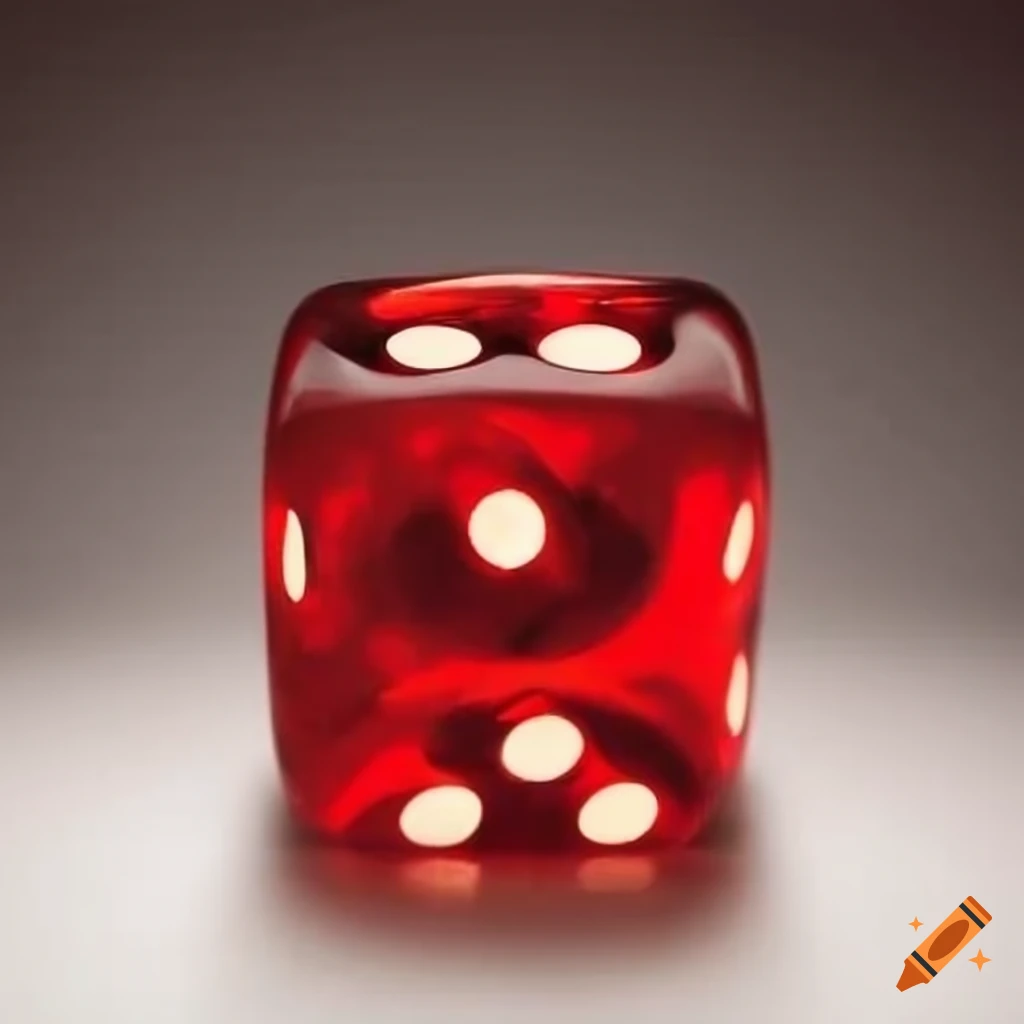 Red dice made of glass