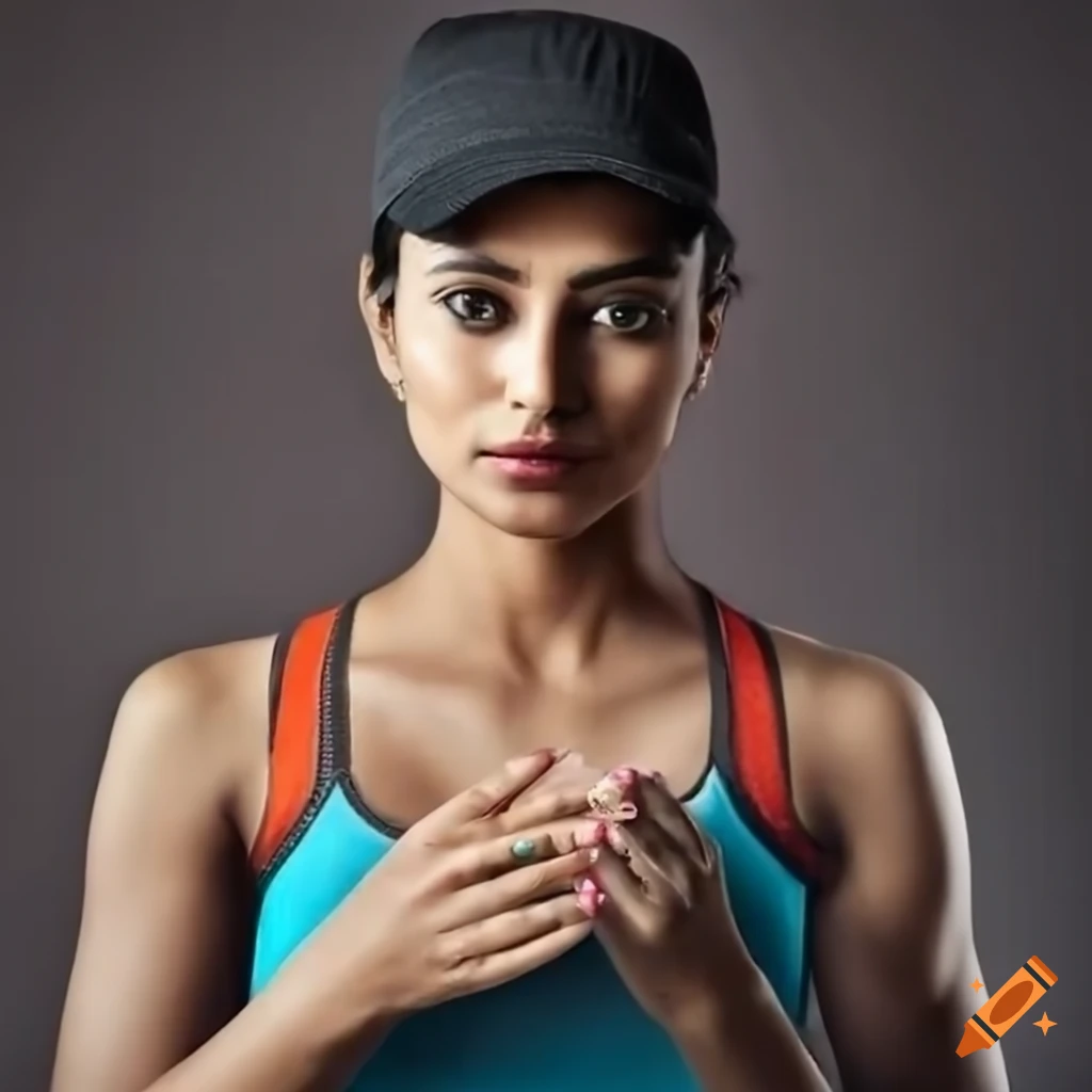 Hyper realistic 8k modern indian woman wearing a black cap who is