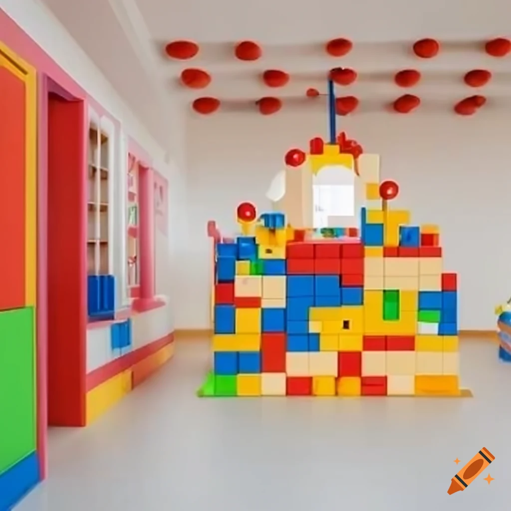 Kindergarten building room building blocks on Craiyon