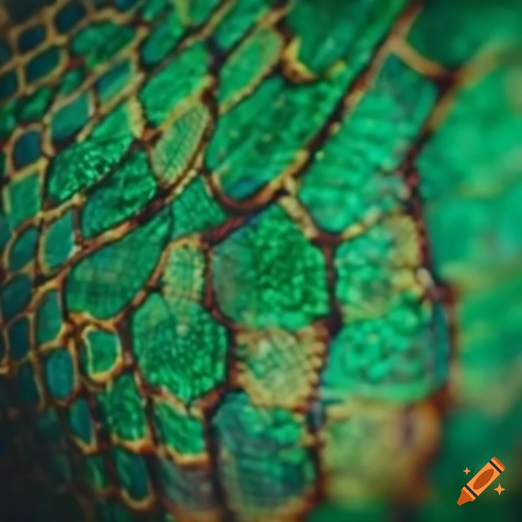 Intricate treasure map design on a vibrant green python scale on Craiyon