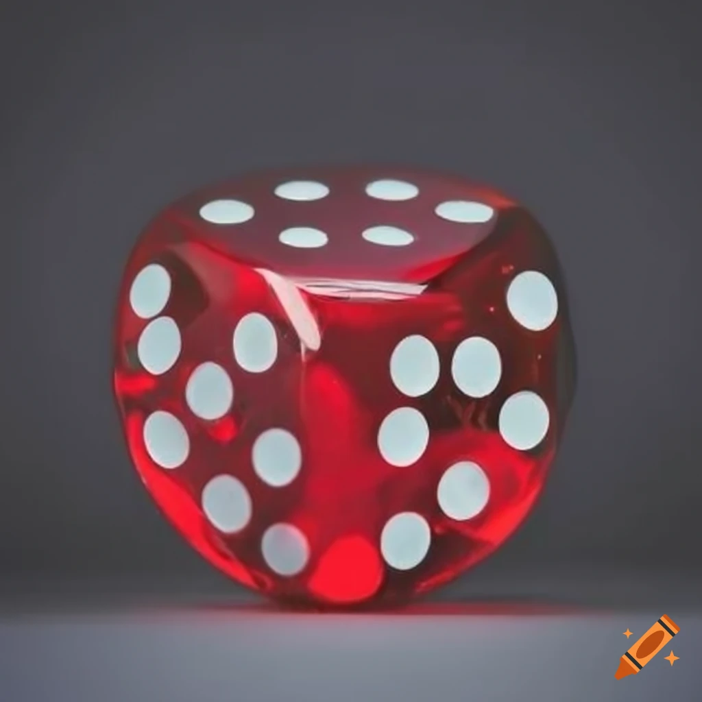 Red dice made of glass