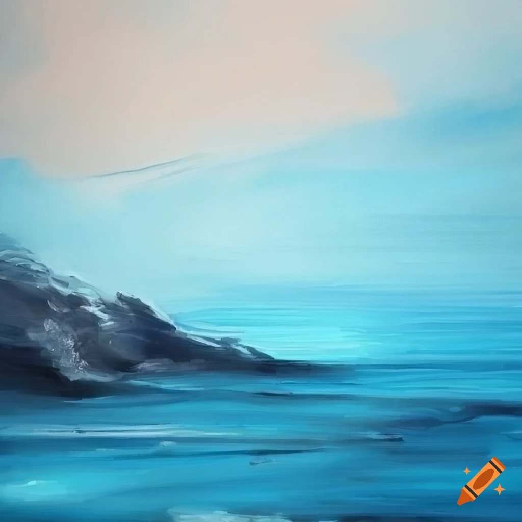 Impressionist paint with brush strokes sea and beach view restrict