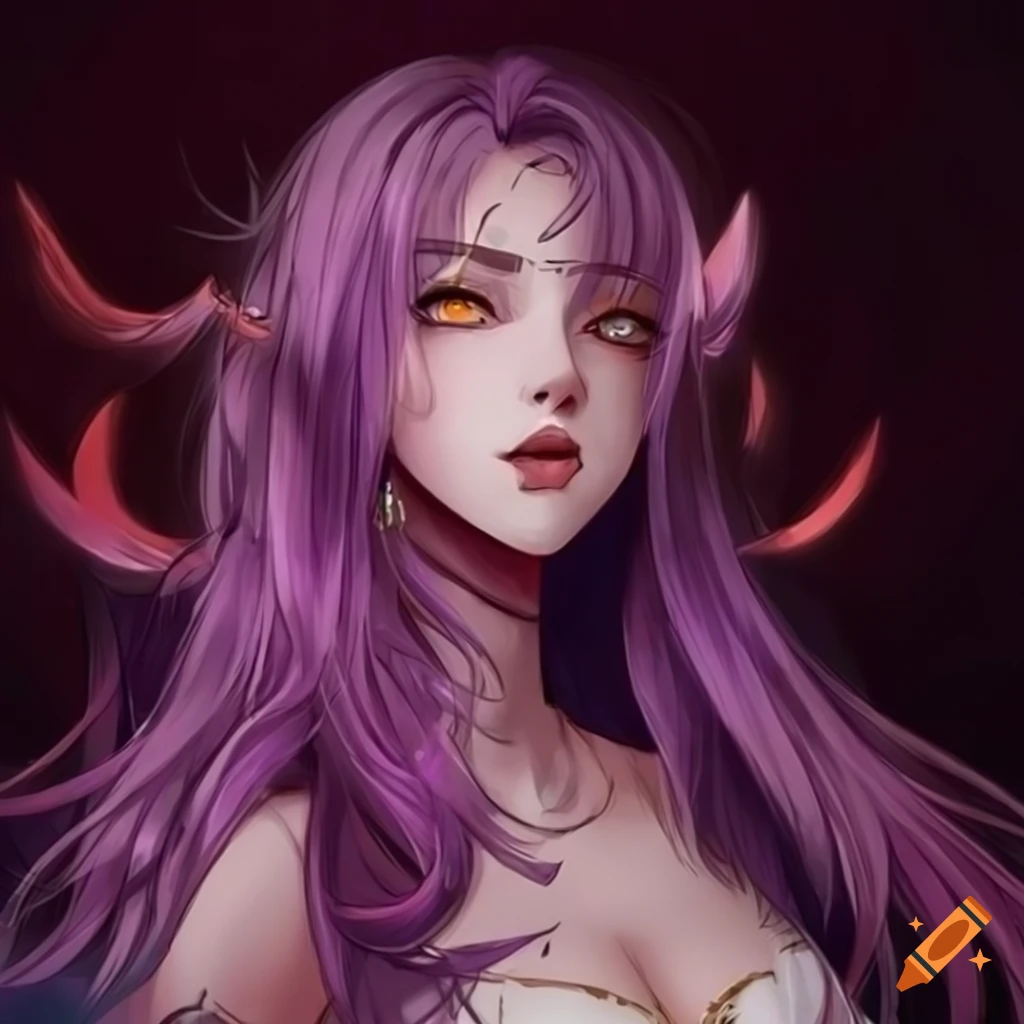 Half body human female phoenix with pale skin rose colored eyes long