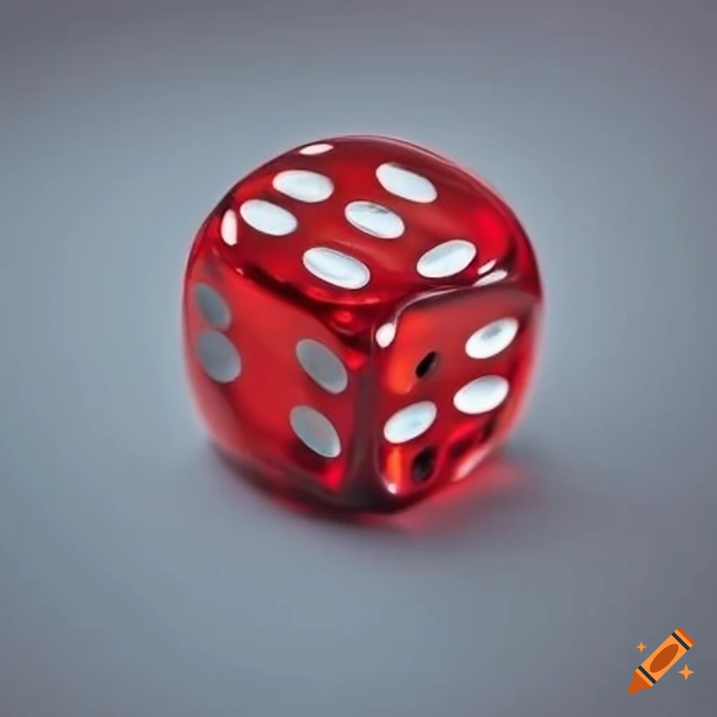 Red dice made of glass