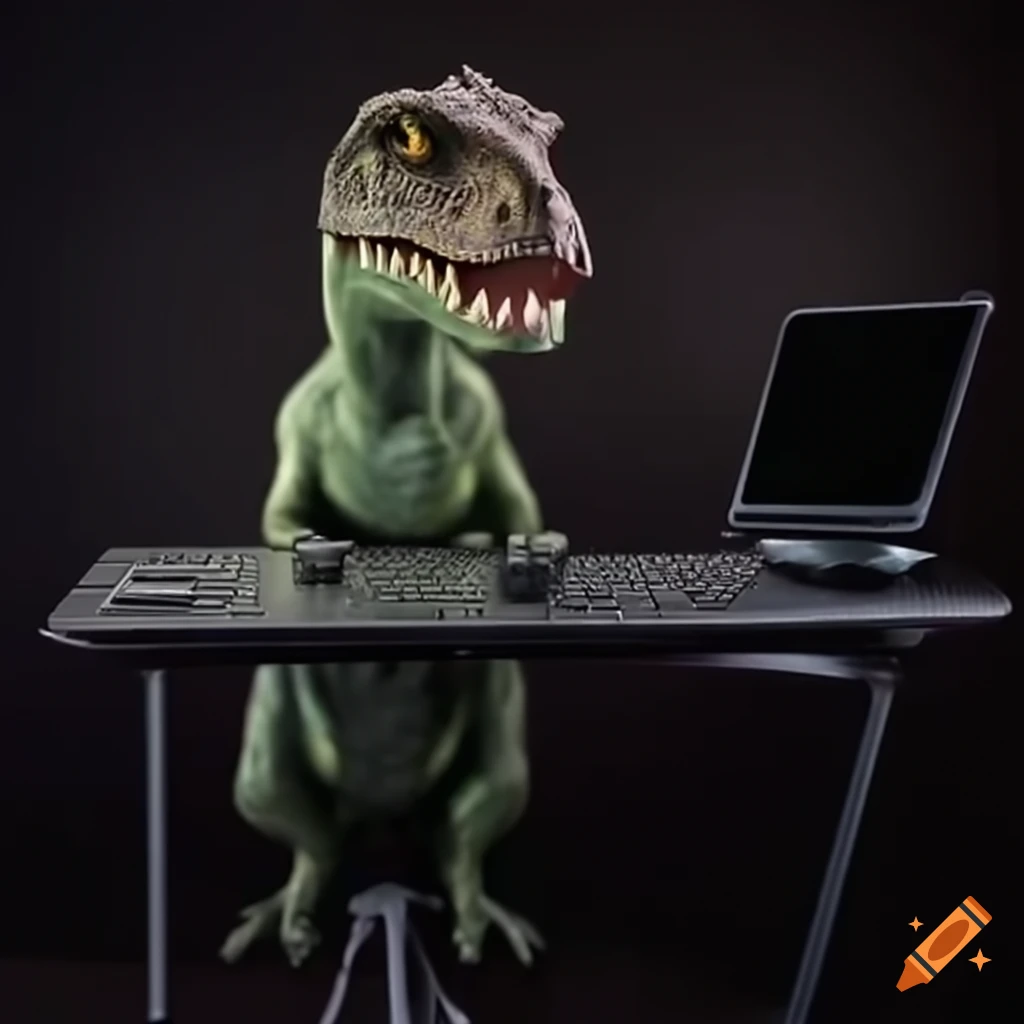 T Rex Typing On Computer Say Hello To 𝗡𝘂𝗽𝗵𝘆