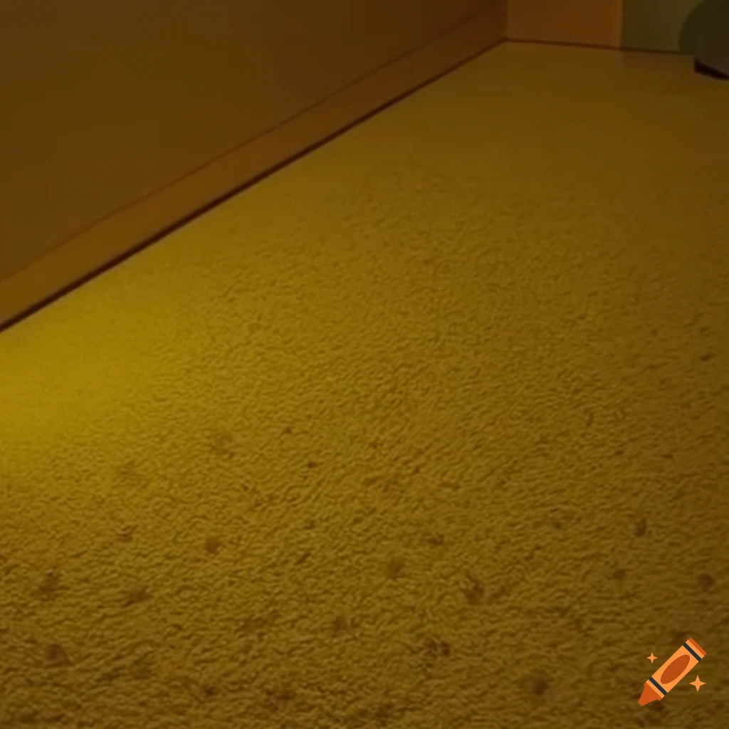 The backrooms mono yellow with buzzing lights with damp wet moist