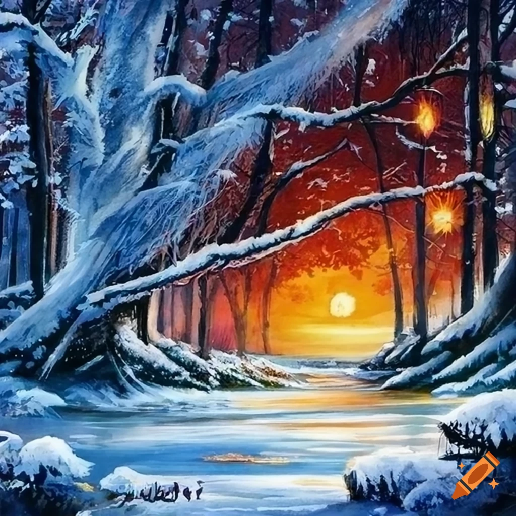Seasons, winter, fall, spring, winter, fantasy art