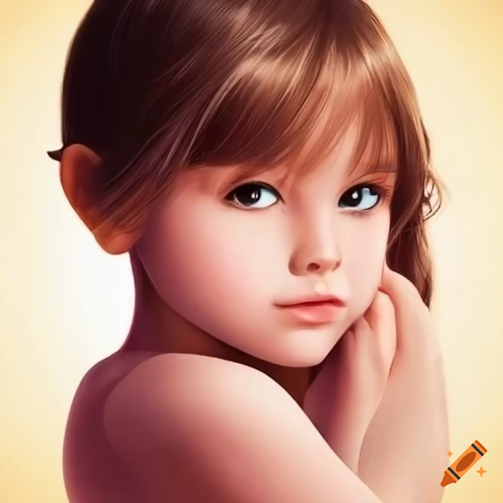 Portrait children girl ,accurate eyes accurate face adorable big