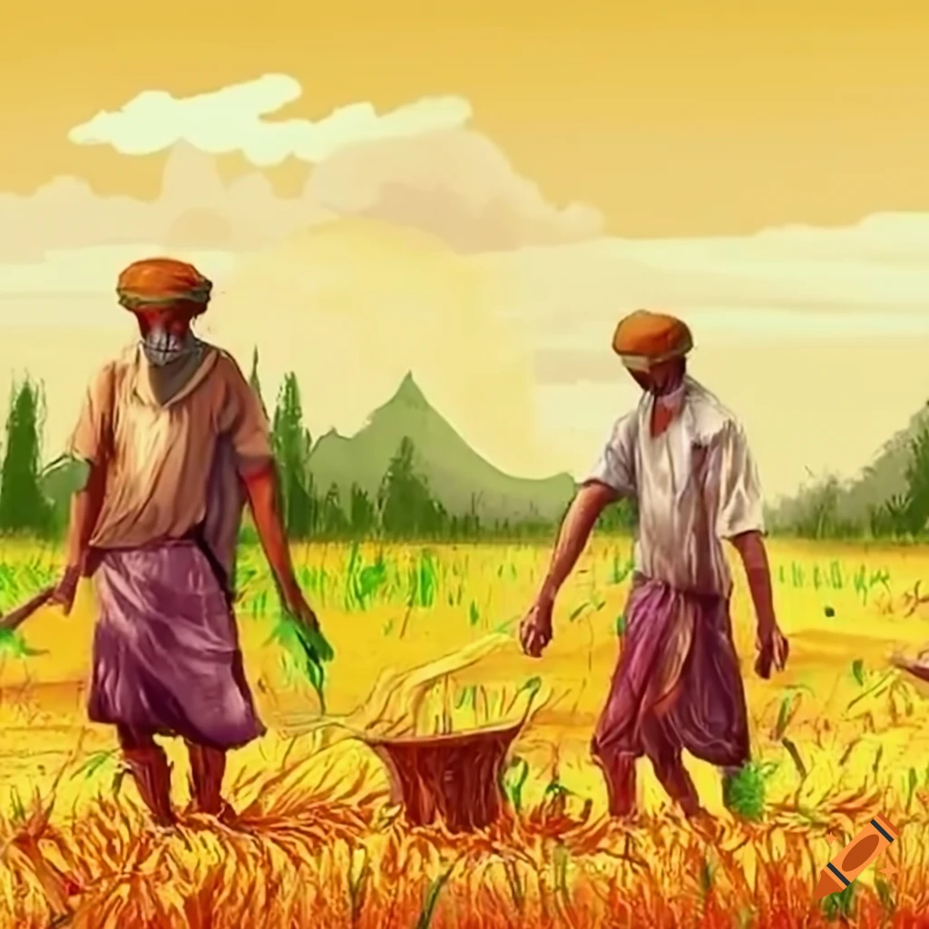 indian farmer portrait vector illustration Stock Vector | Adobe Stock