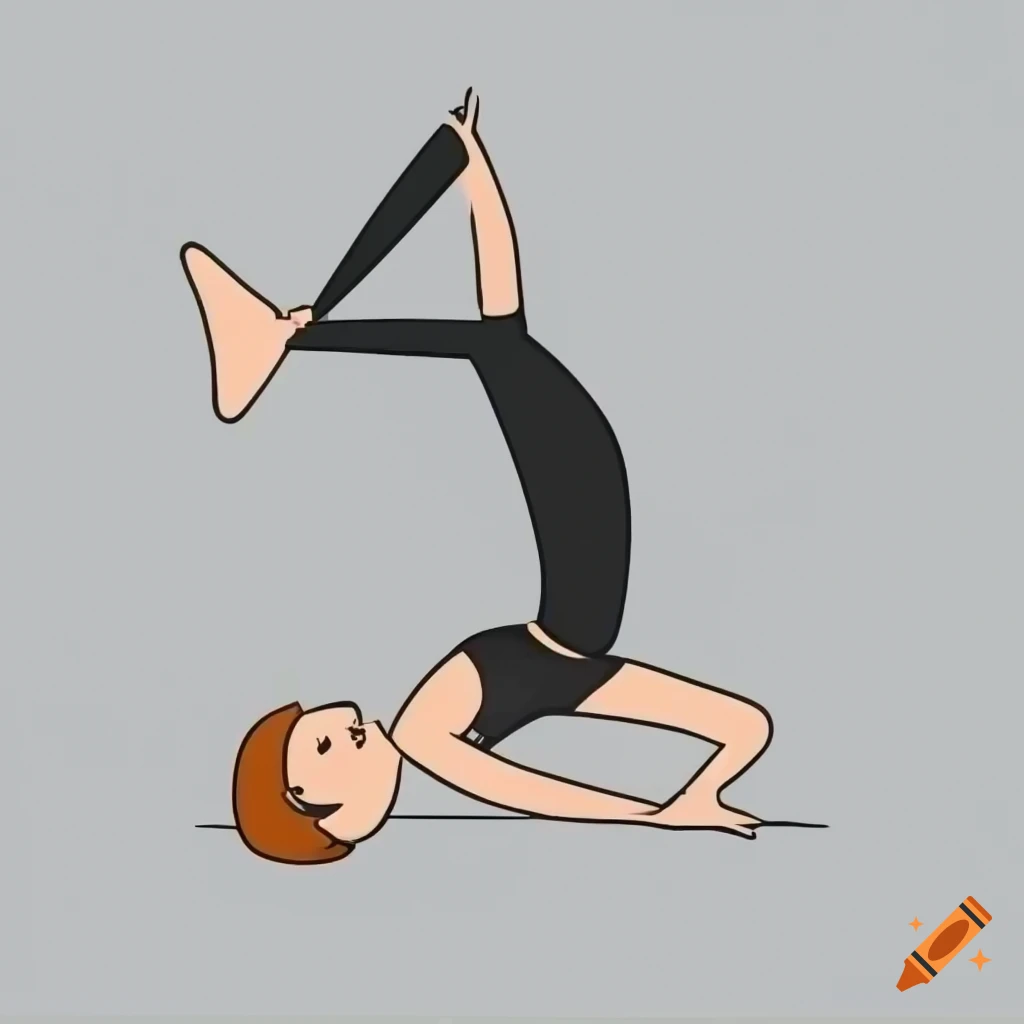 Plow Halasana Yoga Pose Demonstrated By The Girl Cartoon Stock Illustration  - Download Image Now - iStock