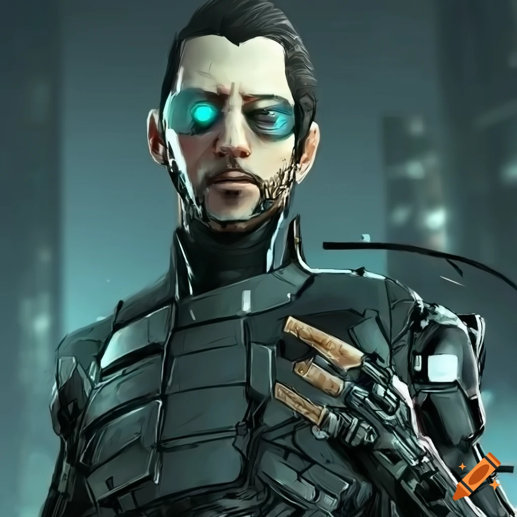 Adam jensen, the protagonist from deus ex