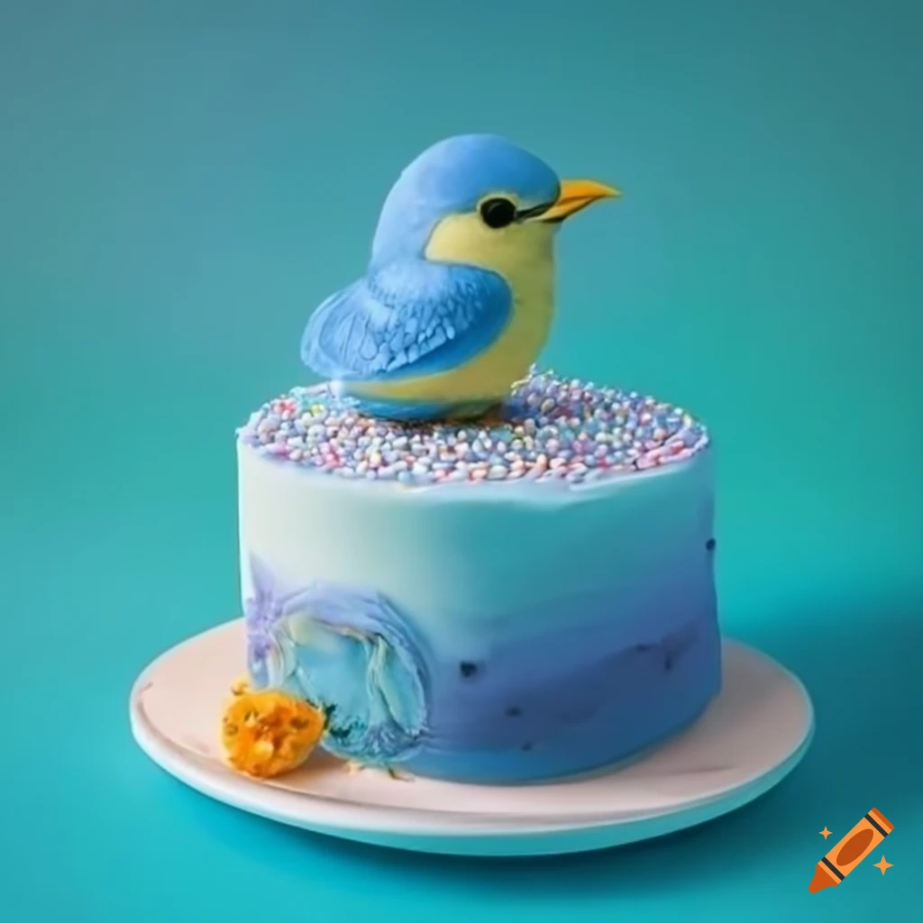 SC048-Crane Bird Birthday Cake - Cake Park