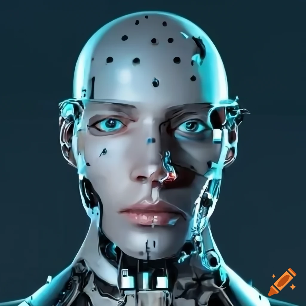 Artificial intelligence: ai cyborg, male: modern, realistic style