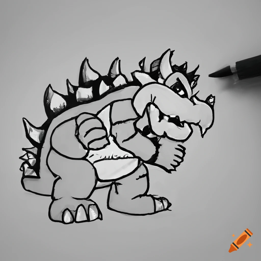 Inverted Color drawing of Bowser, Inverted color drawing by…