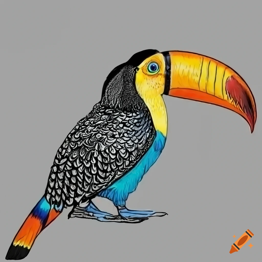 Bird Toco toucan Drawing Keel-billed toucan, Big mouth of the parrot,  animals, big Ben, cartoon png | Klipartz