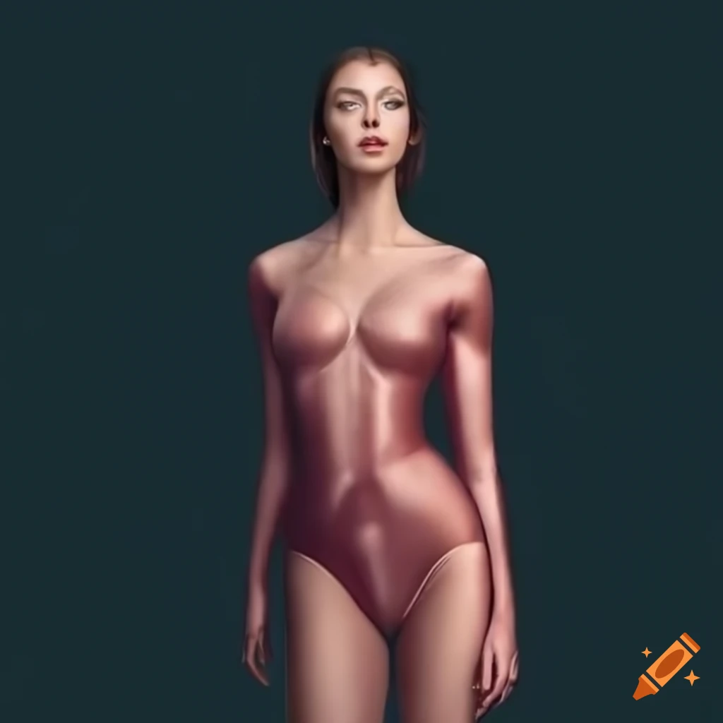 Generate a beautiful girl with a body that follows the golden ratio,  wearing a bodysuit on Craiyon