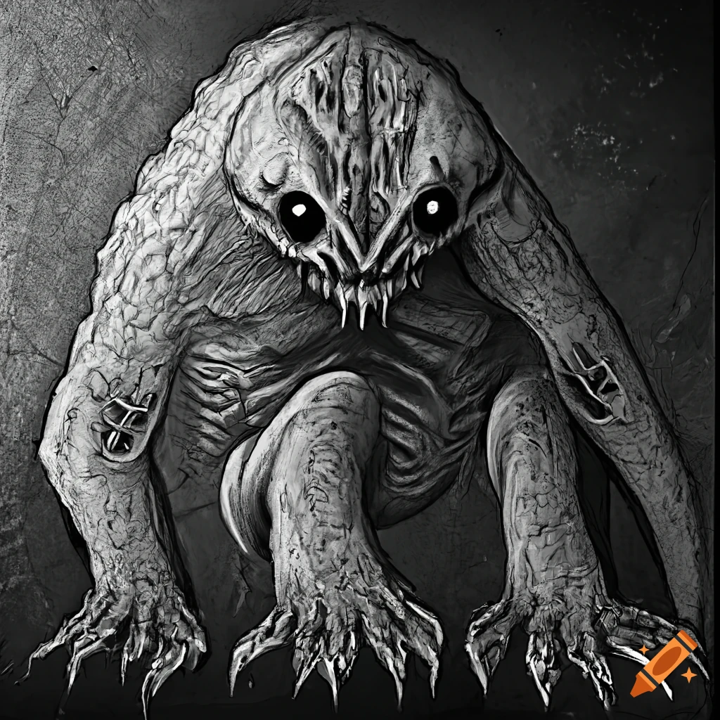 Generate an eerie and intense artwork depicting scp-682, a large reptile-like creature with regenerative abilities and a profound hatred for all life. the creature should be portrayed within its containment chamber, a