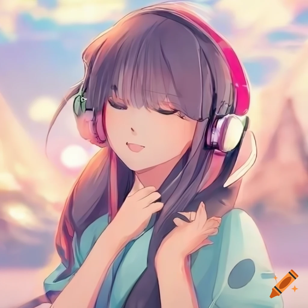 Anime Headphones GIF - Anime Headphones Red Hair - Discover & Share GIFs-demhanvico.com.vn