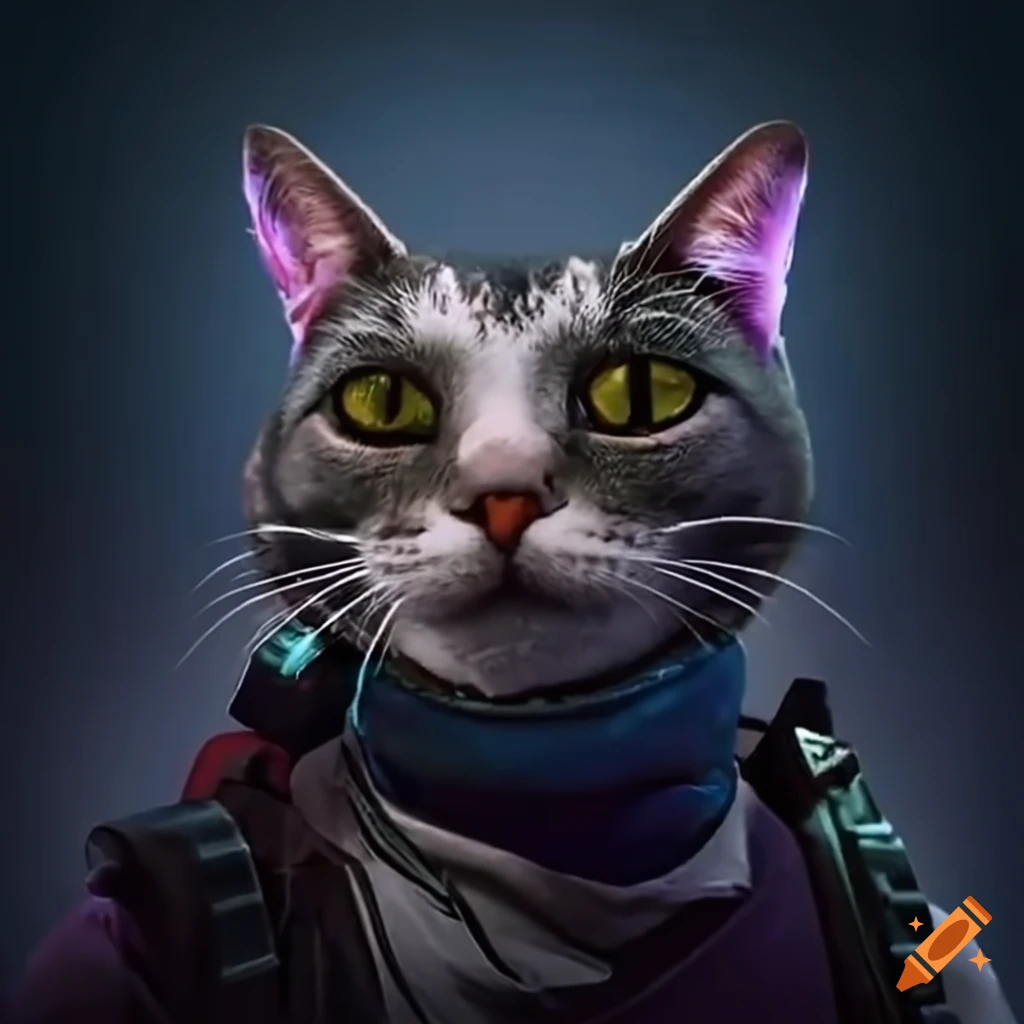 Cat playing csgo on Craiyon