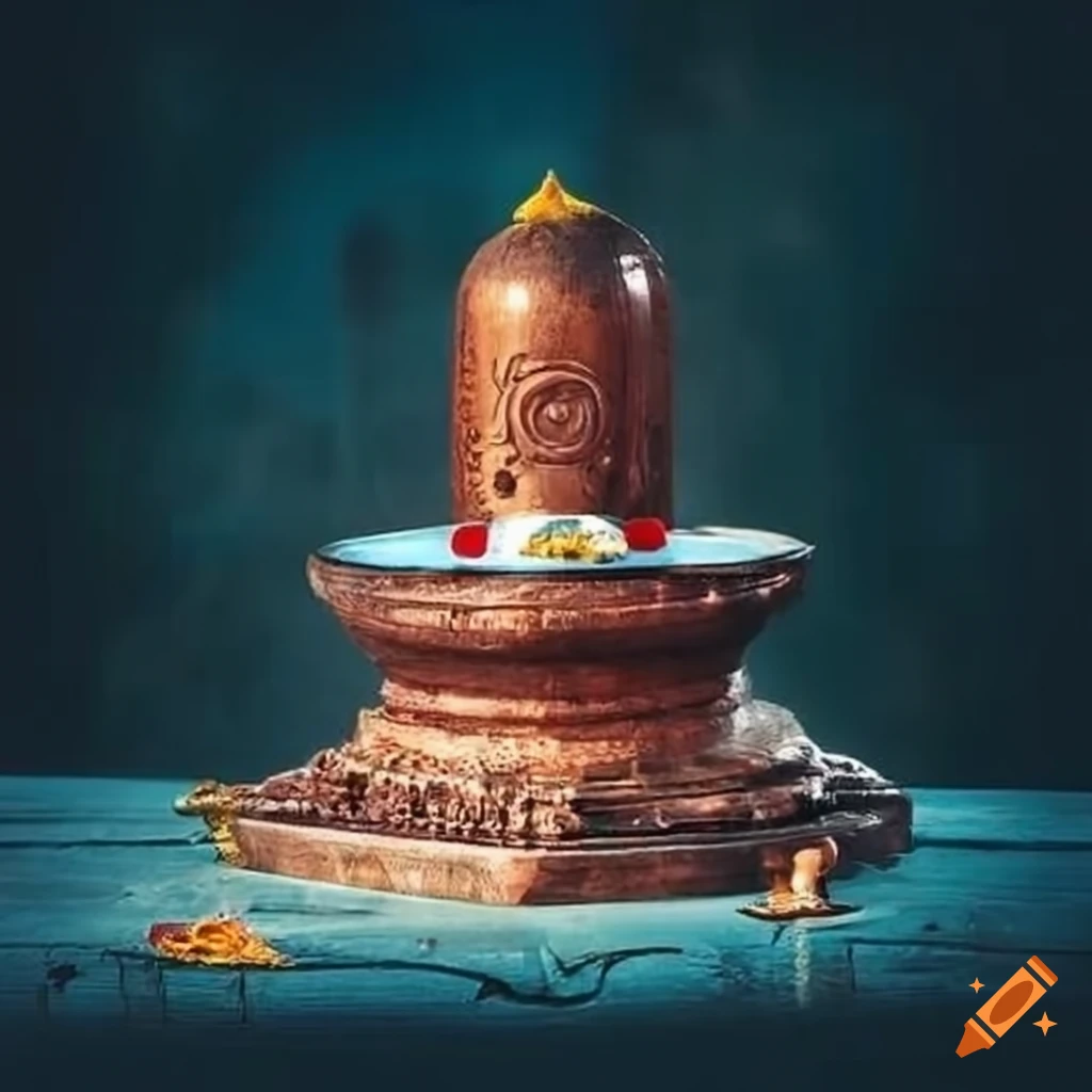 an intricately carved Shiv ling in a sacred temple